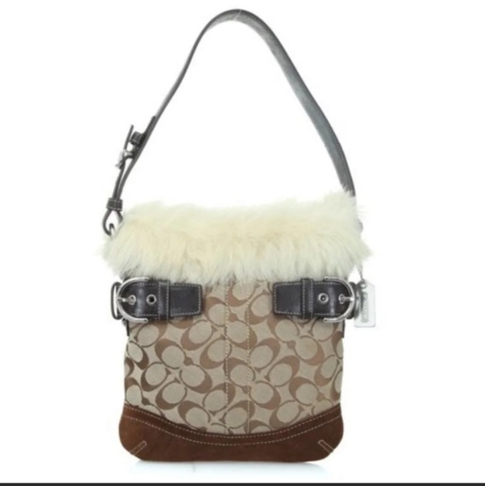 Coach purse with fur lining